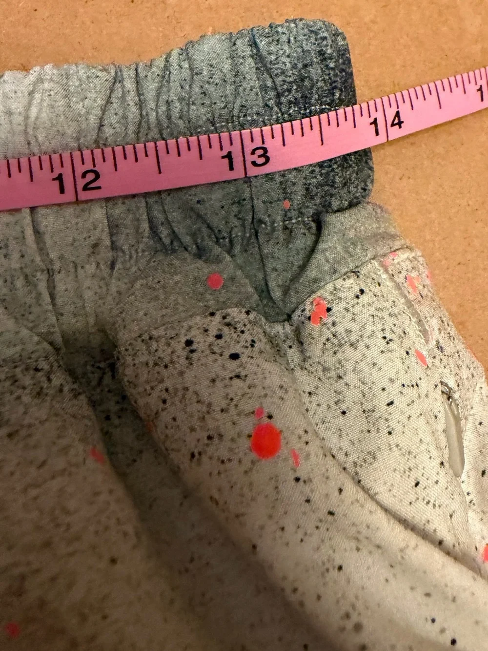 lululemon athletica Light Gray Spray-Print Athletic Shorts with Coral Flecks
